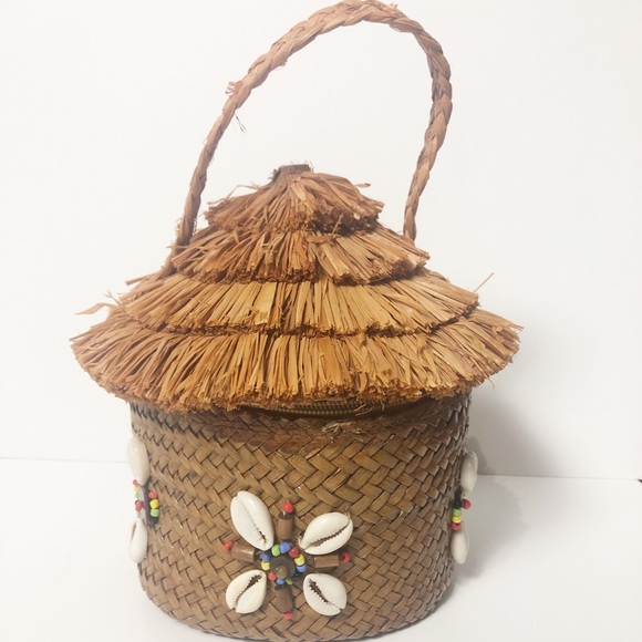 Cappelli straw round tiki hut purse - Picture 5 of 8